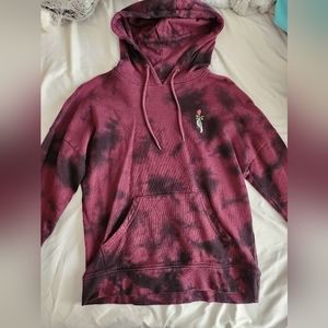 Maroon tie-dye hoodie